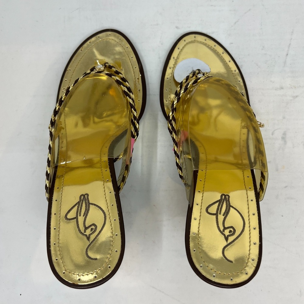 Baby Phat Gold/Brown Wedge Sandals Rhinestone Y2K Glam Women's US 10B VTG NEW - Picture 10 of 16